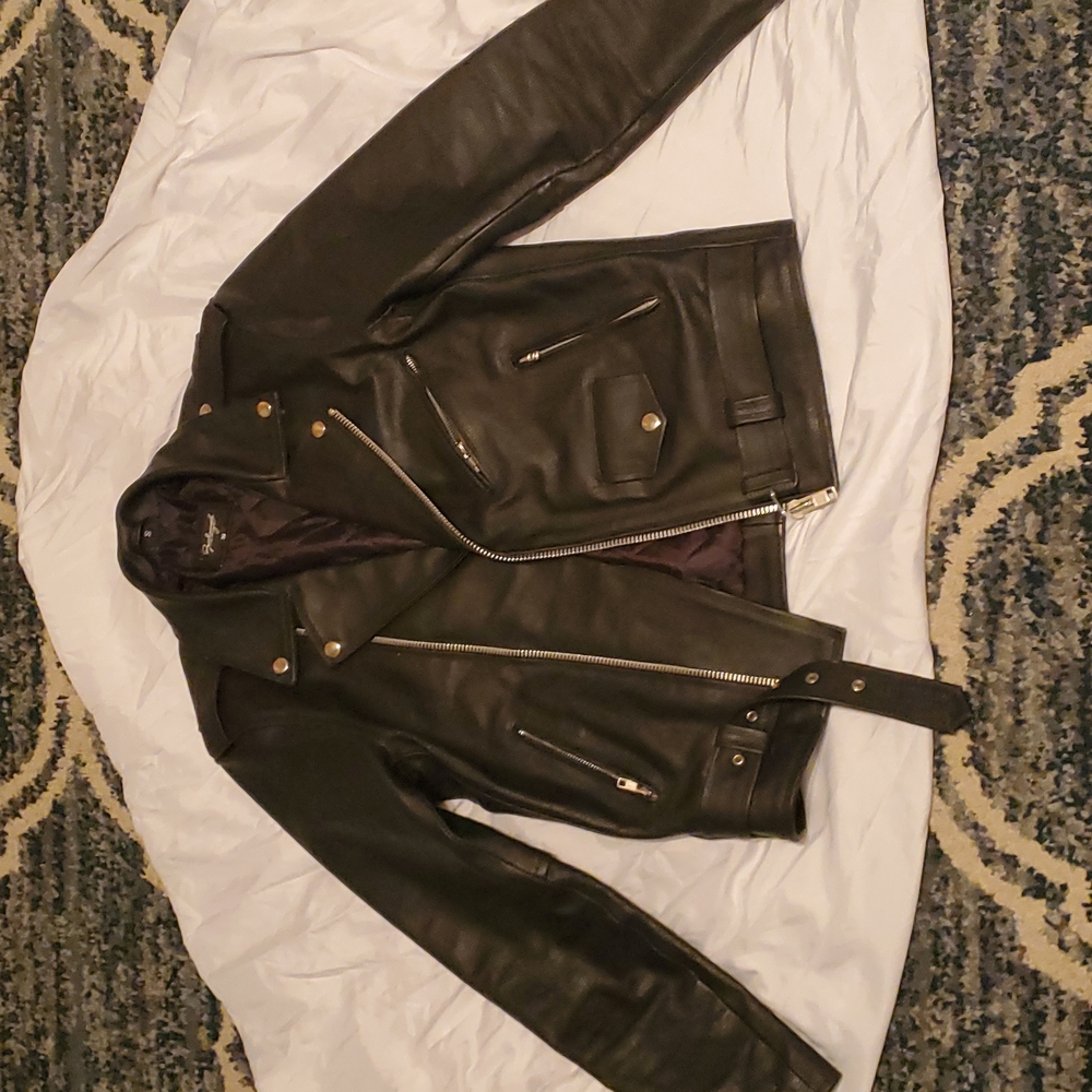Just Sold-Reclaimed Vintage small leather  jacket